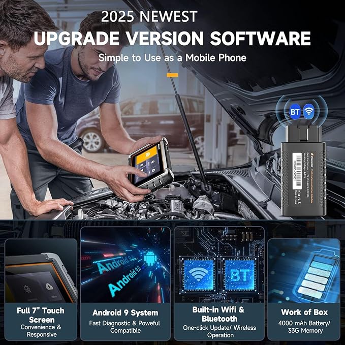 FOXWELL Scanner NT809BT Pro Wireless Bidirectional Scan Tool, OBD2 Scanner for Car with 30+ Resets, Injector Coding/Crank Sensor Relearn, All System Diagnostic Tool with 3-Year Update, DoIP & CAN FD