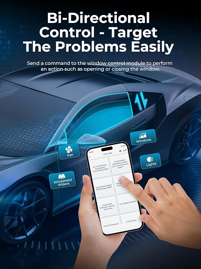 TOPDON TopScan Lite OBD2 Scanner Bluetooth, Bi-Directional Scanner Wireless All System Diagnostic Tool for iOS & Android, FCA AutoAuth, 8+ Hot Reset, Repair Guides, Car Code Reader, Performance Test