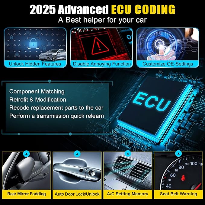 LAUNCH Creader Elite V2.0 for Renault, All System Diagnostic, Full OBD2 Code Reader, Bi-Directional Scanner, ECU Coding, Battery Registration, All Reset Service, AUTO VIN, Lifetime Free Update