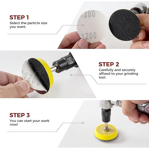 S SATC 2 Inch Hook and Loop Sanding Discs No-Hole Sandpaper 1200 Grit Orbital Sander Pads for Sanders Drill 100PCS Aluminum Oxide Sandpaper Discs for Woodworking Wood Automotive Metal