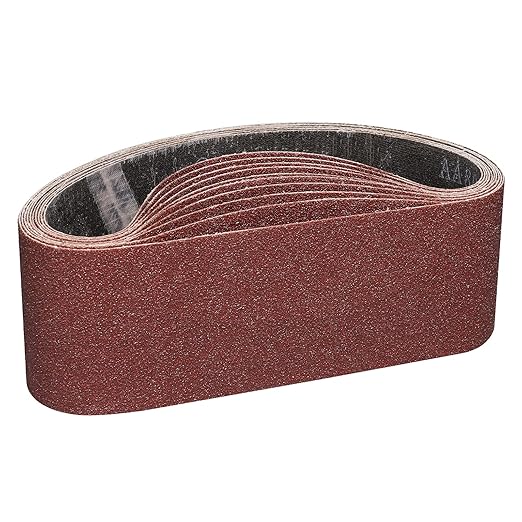3 x 21 Inch Sanding Belts 80 Grits - 10 Pack Sander Belts for Belt Sander, Best for Sanding Wood,Metal and Paint