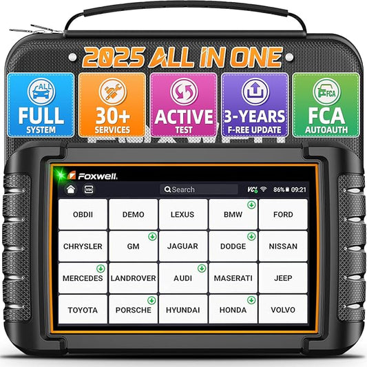 FOXWELL Scanner NT809 Bidirectional Scan Tool, All System Scanner for Car with 30+ Services, ABS/Oil Reset/Injector Coding/Throttle Relearn, OBD2 Scanner Diagnostic Tool with 3 Year Update