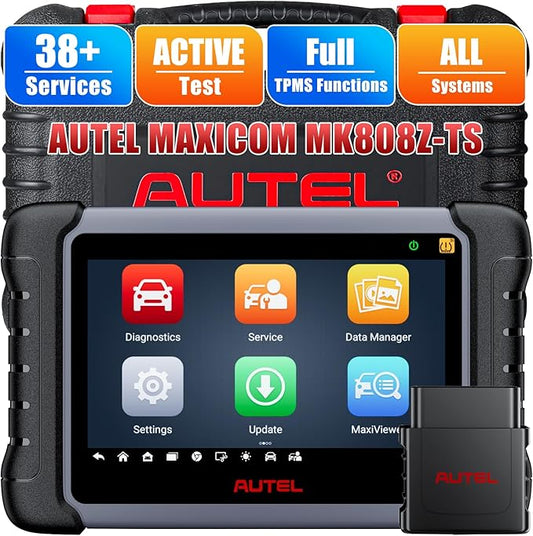 Autel Scanner MaxiCOM MK808Z-TS, Full TPMS Version of MK808S & MK808BT Pro, Bi-Directional Scanner for Car, All System OBD2 Diagnostic Tool with 38+ Services, OS 11 4+64G, Same as MK808S-TS