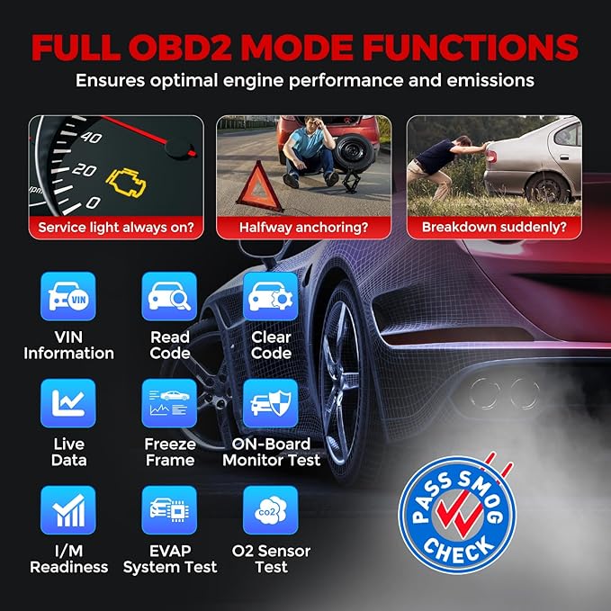 LAUNCH OBD2 Scanner CRP123I V2.0 Elite,2025 Lifetime Free Update Engine ABS SRS Transmission Diagnostics Tool with 7 Resets,Oil/ABS/Throttle/SAS/BMS/EPB/DPF Reset Car Scanner,Battery Test,FCA AutoAuth