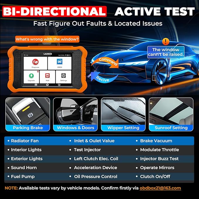 LAUNCH Creader Elite V2.0 for Land Rover Jaguar OBD2 Scanner, 2025 Bi-Directional Full Systems Diagnostic Scan Tool, All Reset Services, Active Test, Height Calibration, Lifetime FRee Update, Auto VIN