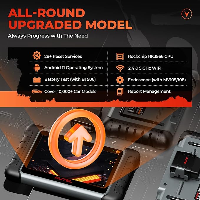 Autel Scanner MaxiCOM MK808S-TS, TPMS Programming/Relearn Tool, 2023 New Ver. of MK808S / TS608, OBD2 Diagnostic Scan Tool with Complete TPMS Service, Bi-Directional Control, 28+ Service, FCA SGW