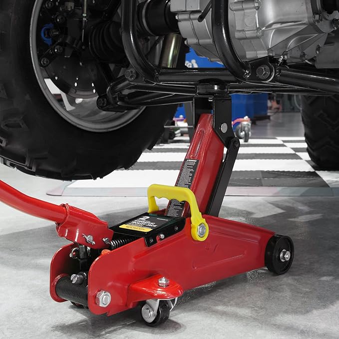 BIG RED Hydraulic Trolley Service Lift Jack/Portable Floor Jack with Special Slow Release and Blow Mold Carrying Storage Case : 2 Ton (4,000 lb) Capacity, Red,T82012GS