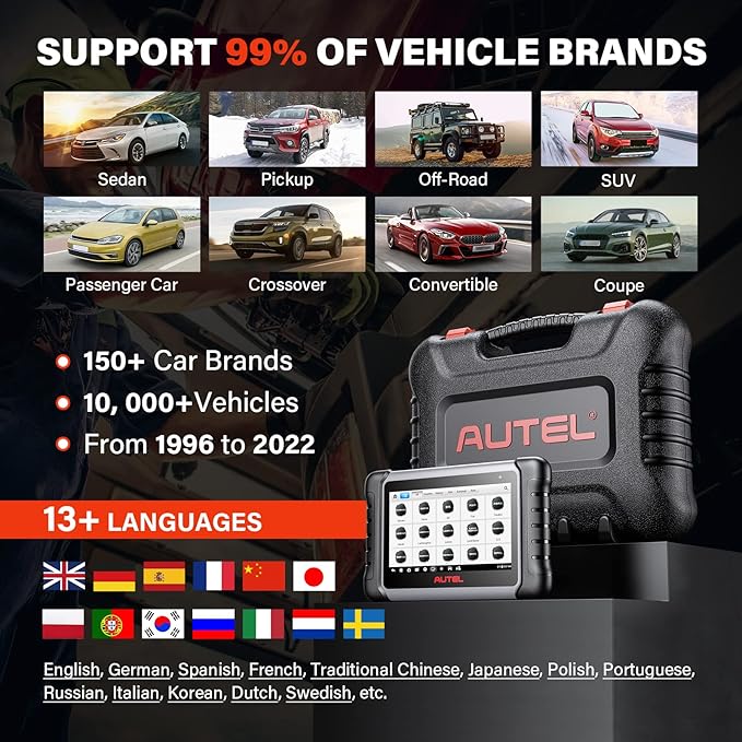 Autel Scaner MaxiCOM MK808S: 2024 Same as MX808S/MK808Z Bidirectional Scan Tool, Upgrade of MK808/MX808, 28+ Services, OE-Level All Systems Diagnostic Scanner, FCA AutoAuth Work with MV105/MV108