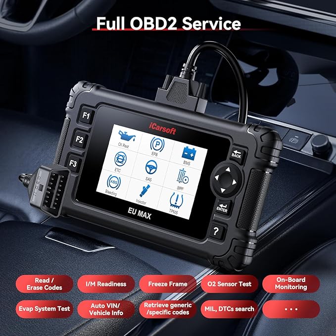 Bidirectional OBD2 Diagnostic Tool for BMW/Mini/Mercedes-Benz/Audi/Porsche/Volkswagen etc,2025 iCarsoft EU MAX Code Reader Scanner, All System, 44 Services