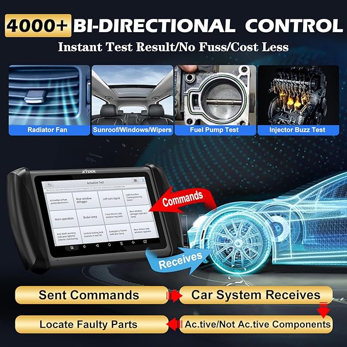 XTOOL IP819 V2.0 Bidirectional obd2 Scanner, 2025 Upgraded Scan Tool with Active Test, PMI Function, 36+ Resets, ECU Coding, Guided Function for VAG, All Systems Diagnosis for All Cars, 3-Year Update