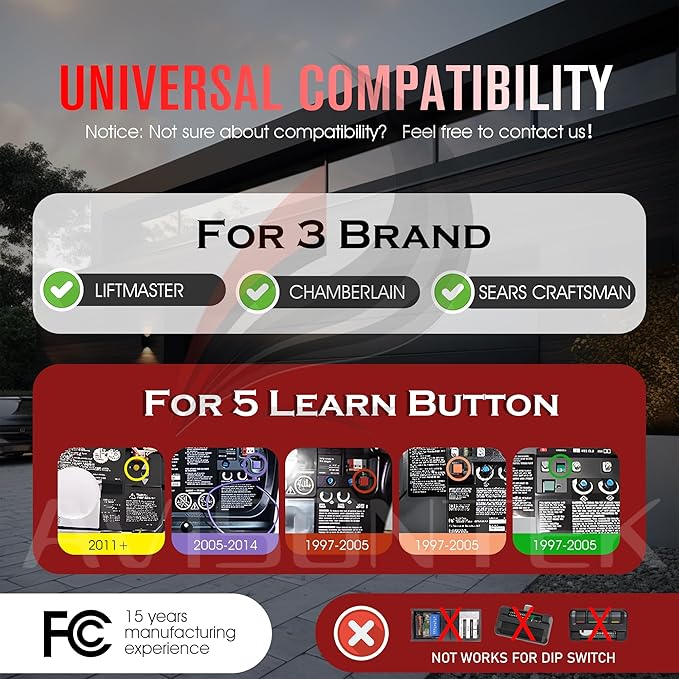 3 for 139.30498 Universal Sears Craftsman Garage Door Opener Remote 3-Year-Warranty