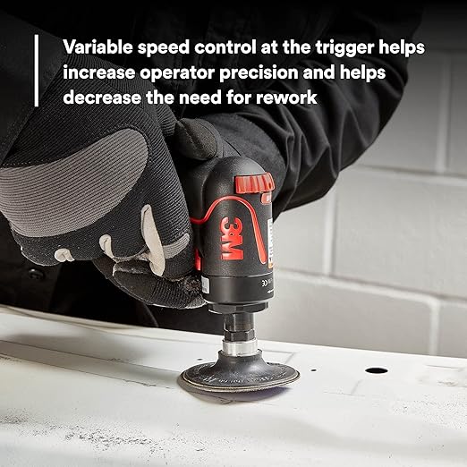 3M Pistol Grip Disc Sander, 33577, 18,000 RPM, 50mm and 75mm, 1 per box, Automotive Tool for Abrasive Disc Grinding, Weld Cleanup, Paint-Stripping