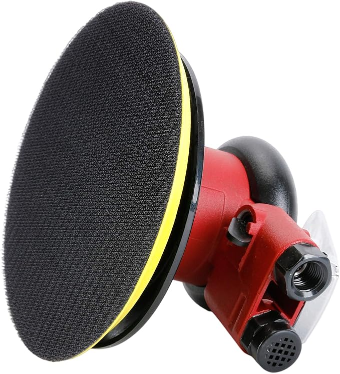 Professional Air Random Orbital Palm Sander, Heavy Duty Dual Action Pneumatic Sander with 1pc Backing Plate (5 inch)