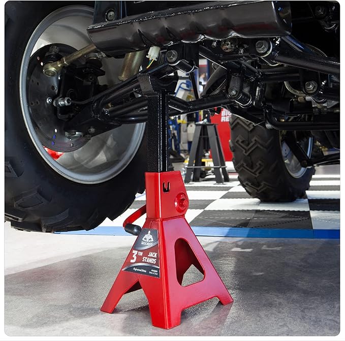 Jack Stands 3 Ton (6,600 LBs) Car Jack Stand Adjustable Lifting for Automotive Small SUV, Red, 2 Pack