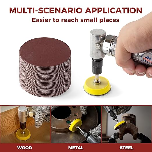 S SATC 100PCS 2 Inch Hook and Loop Sanding Discs 320 Grit Orbital Sander Pads for Sanders Drill Aluminum Oxide Sandpaper Discs for Woodworking Wood Automotive Metal No-Hole