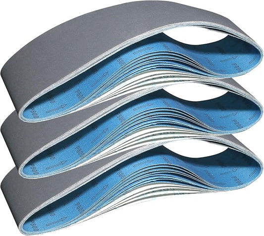 4 x 36 Inch Sanding Belts, Silicon Carbide Knife Sharpening Sanding Belt, 4 Pcs Each of 600, 800, 1000 Grits Sanding Belt for Belt Sander, 12 Pack
