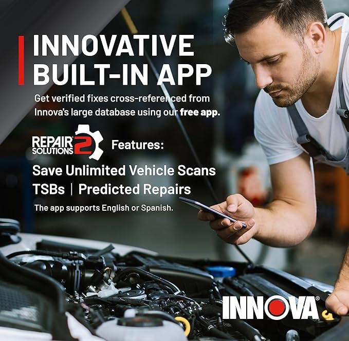 Innova 5512 OBD2 Scanner, ABS Brake Bleeding, Transmission Temp, TPMS, OBD1 Adapters Included, Repair App