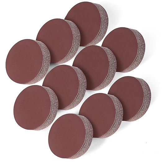 S SATC 2 Inch Hook and Loop Sanding Discs No-Hole Sandpaper 1200 Grit Orbital Sander Pads for Sanders Drill 100PCS Aluminum Oxide Sandpaper Discs for Woodworking Wood Automotive Metal