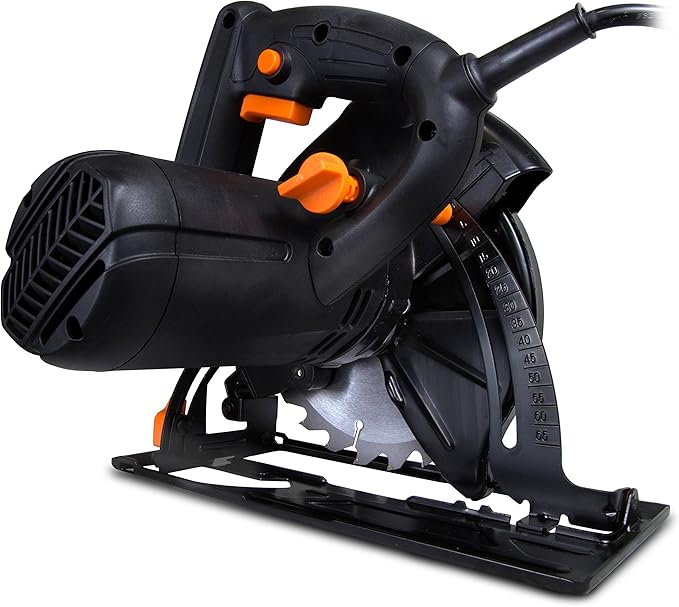 WEN 36725 12A 7-1/4-Inch Sidewinder Circular Saw with 2-1/2-Inch Cutting Depth,Black