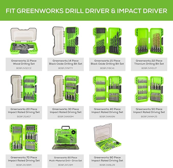 Greenworks 24V Brushless Cordless Drill and Impact Driver,Power Tool Combo Kit Included 1/2”Drill & 1/4”Hex Impact Driver and (2) Batteries, Fast Charger, 2 pcs Drill Bit Set & Bag