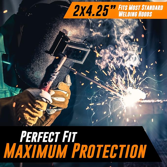 Mutt Tools 25 Pack of Clear Welding Lenses 2x4.25" – .04” Thick 2x4 Clear Welding Lens – Fits Most Standard Size Helmets, 2x4-1/4”