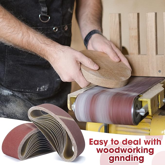 36 Pieces Sanding Belt Abrasive Sanding Belts Grinding Belt Sander Paper 4 x 24 Inch Aluminum Oxide Sandpaper Belts for Sander Machine Woodworking Metal Stone 12 Pcs Each of 80 120 150 Assorted Grit