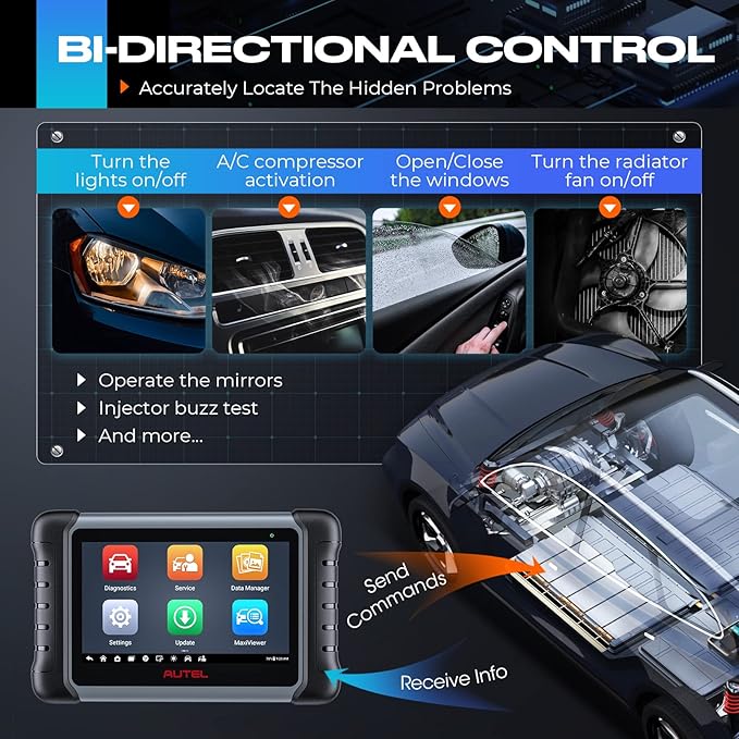Autel MaxiPRO MP808S Scanner, 2025 Bidirectional Scan Tool, 2-Year Update, Advanced ECU Coding as MP900BT / MS906 PRO, 30+ Service, All System Diagnostic, Upgraded of MX900 MK900BT MK808S MP808BT PRO
