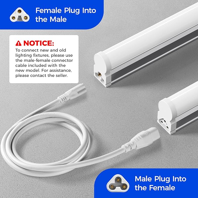 Barrina LED Shop Light, 4 ft 2200lm 6500K (Super Bright White) T5 Fixture, Linkable Shop Lights, Strip Lights, Tube Lights for Garage Warehouse Workshop Basement, ETL Listed, Plug and Play, 8-Pack