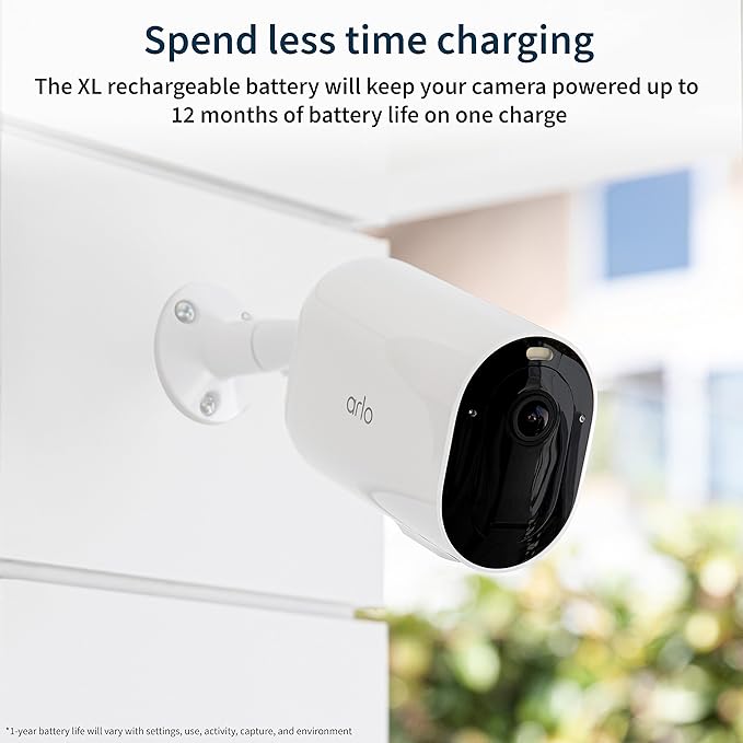 Arlo Pro 5S 2K XL Spotlight Camera - Wireless Home Security Camera with Spotlight, Longer Battery Life, Color Night Vision, Dual-Band Wi-Fi & 2-Way Audio - White, 3 Pack, VMS4362P
