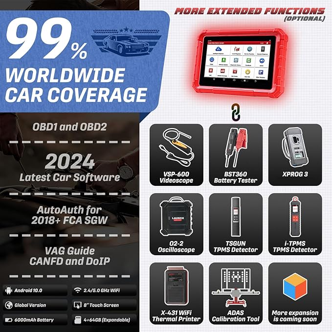 LAUNCH X431 PRO Star [2025 Lastest Version] Bi-Directional Diagnostic Scanner, 37+ Services, ECU Coding, Full System OBD2 Scan Tool with CANFD, DoIP, FCA AutoAuth, Quick Guided, 2 Years Free Update