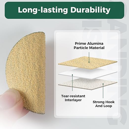 S SATC 2 Inch Sanding Discs Hook and Loop 50PCS Sanding Discs 80 Grit Aluminum Oxide Orbital Sander Pads Sandpaper Discs for Sanders Drill,Woodworking Wood,Automotive Paint