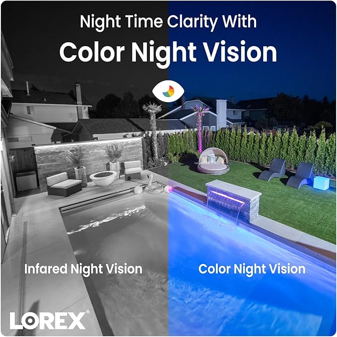 Lorex 2K Pan-Tilt Indoor/Outdoor WiFi Security Camera - Home Security Camera with 360 View Auto-Tracking, Color Night Vision, Person Detection, and Warning - Free 32GB Micro SD Card (2K White)