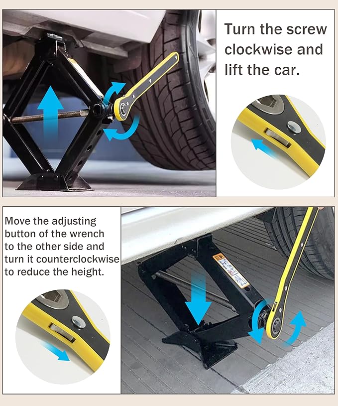 Car Jack Kit,Scissor Jack,Scissor Lift Jack for Car 2 Ton,Car Accessories Car Jack Tire Jack Tool Kit,Universal Car Emergency Kit with Lug Wrench,Portable Tire Changing Kit for Car Truck SUV