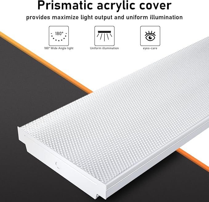 AntLux 72W LED Wraparound Light 4FT LED Office Lights Ceiling, 8600 Lumens, 4000K Neutral White, 4 Foot Flush Mount Wrap Lighting Fixture for Garage Workshop, Fluorescent Light Replacement