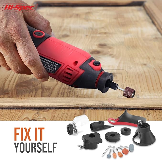 Hi-Spec 134pc 160W Corded Power Rotary Tool Kit Set with Dremel Compatible Rotary Tools Accessory Kit- Engraver, Sander, and Polisher-for Grinding, Cutting, Wood Carving, Sanding, and Engraving