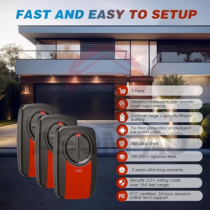 375UT 375LM 380UT Universal Liftmaster Garage Door Opener Remote (3Pack) 3-Years-Warranty