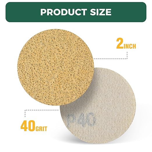 S SATC 2 Inch Hook and Loop Sanding Discs 50PCS Sanding Discs 40 Grit Aluminum Oxide Orbital Sander Pads Sandpaper for Sanders Drill,Woodworking Wood,Automotive Paint