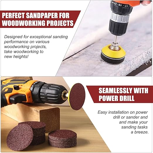 ZEHIQ 120pcs 2 Inch Sandpaper 2000 Grit, Hook and Loop Sanding Disc, Alumina Orbital Sander Pads No Hole Sander Attachment Disc for Sanders Drill Grinder and Rotary Tools