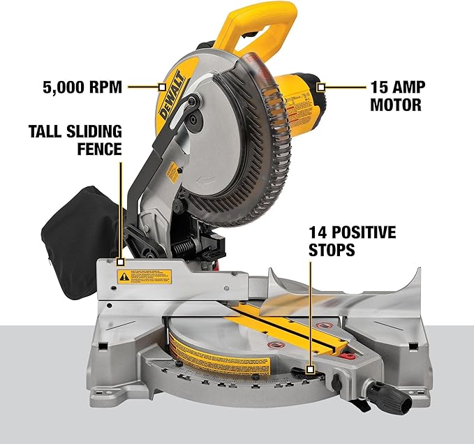 DEWALT Miter Saw, Single Bevel, Compound, 10-Inch, 15-Amp (DWS713)