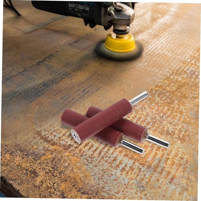 Uonlytech 3pcs Sandpaper Grinding Rollers Rotary Tool Sanding Drum Mandrels Sanding Drum Bit Sanding Drum Kit for Drill Drum Sander Kit Grinding Stick Iron Cylinder to Rotate