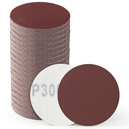 S SATC 100PCS 2 Inch Hook and Loop Sanding Discs No-Hole Sandpaper 3000 Grit Orbital Sander Pads for Sanders Drill Aluminum Oxide Sandpaper Discs for Woodworking Wood Automotive Metal