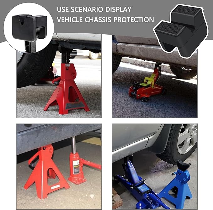 3 Ton Car Jack Stand Pads,Slotted Rubber Pinch Weld Jack Adapter for Protecting Car Chassis,Universal Car Accessories Car Jack Pad for Most Car,Truck,SUV,RV,Van (4PCS)