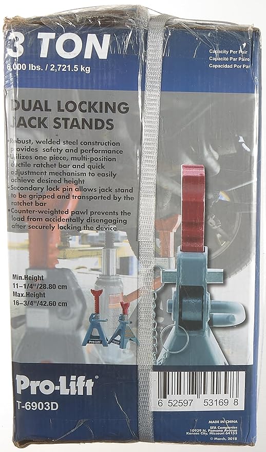 Pro-LifT T-6903D Double Pin Jack Stands - 3 Ton
