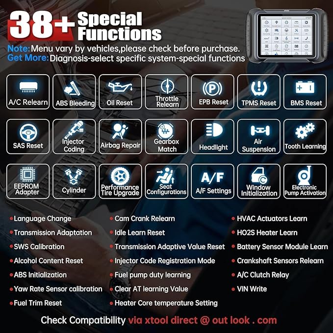 XTOOL D8S OBD2 Scanner: 2025 Upgrade of D8 Scanner, Bidirectional Scan Tool with 3-Year Update, Topology Mapping, ECU Coding, 38+ Resets, All Systems Car Scanner, Crank Sensor Relearn, CANFD/DoIP