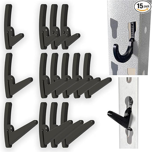 BearClaw Universal Hooks for Garage Shelving and Industrial Storage Racks with Keyhole Slots, L-Hooks Assortment for Garage Shelving, Compatible with Keyhole Slots, UV-Resistant, Up to 40 lbs Load