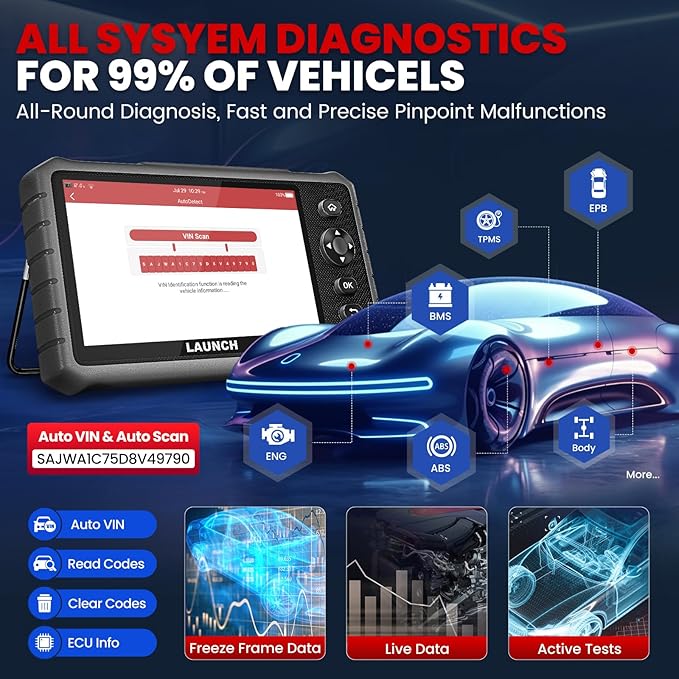 LAUNCH X431 CRP919E Lite Bidirectional Scan Tool, 2025 All System OBD2 Scanner Diagnostic Tool,Active Tests, 32+ Services,FCA AutoAuth,AutoVIN & AutoScan,2-Year Free Update,Upgraded of CRP909E
