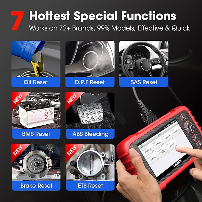 Launch OBD2 Scanner CRP123X V2.0, 2025 Lifetime Update WiFi Scan Tool, Engine at SRS Airbag Scanner, 7 Resets Diagnostic Scanner, Code Reader for All Cars, AutoVIN, FCA SGW, Voltage Monitor