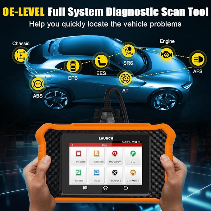 LAUNCH Creader Elite V2.0 for Renault, All System Diagnostic, Full OBD2 Code Reader, Bi-Directional Scanner, ECU Coding, Battery Registration, All Reset Service, AUTO VIN, Lifetime Free Update