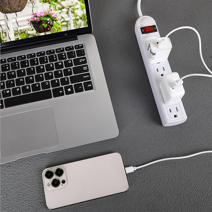 Kanayu 20 Pack 6 Outlet Power Strip Surge Protector 4 ft Cord Low Profile Flat Plug Surge Protector Power Strip for Home Office
