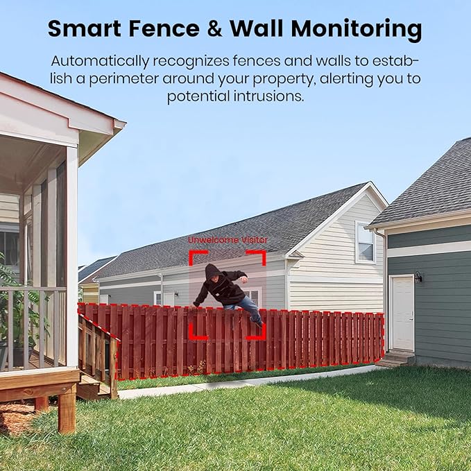 AOSU SolarCam P1 Max, Solar Security Camera Wireless Outdoor, 4K UHD Camera for Home Security with Enhanced AI Detection for Fences & Parking, Integrated Solar Panel, Easy Setup, No Monthly Fees